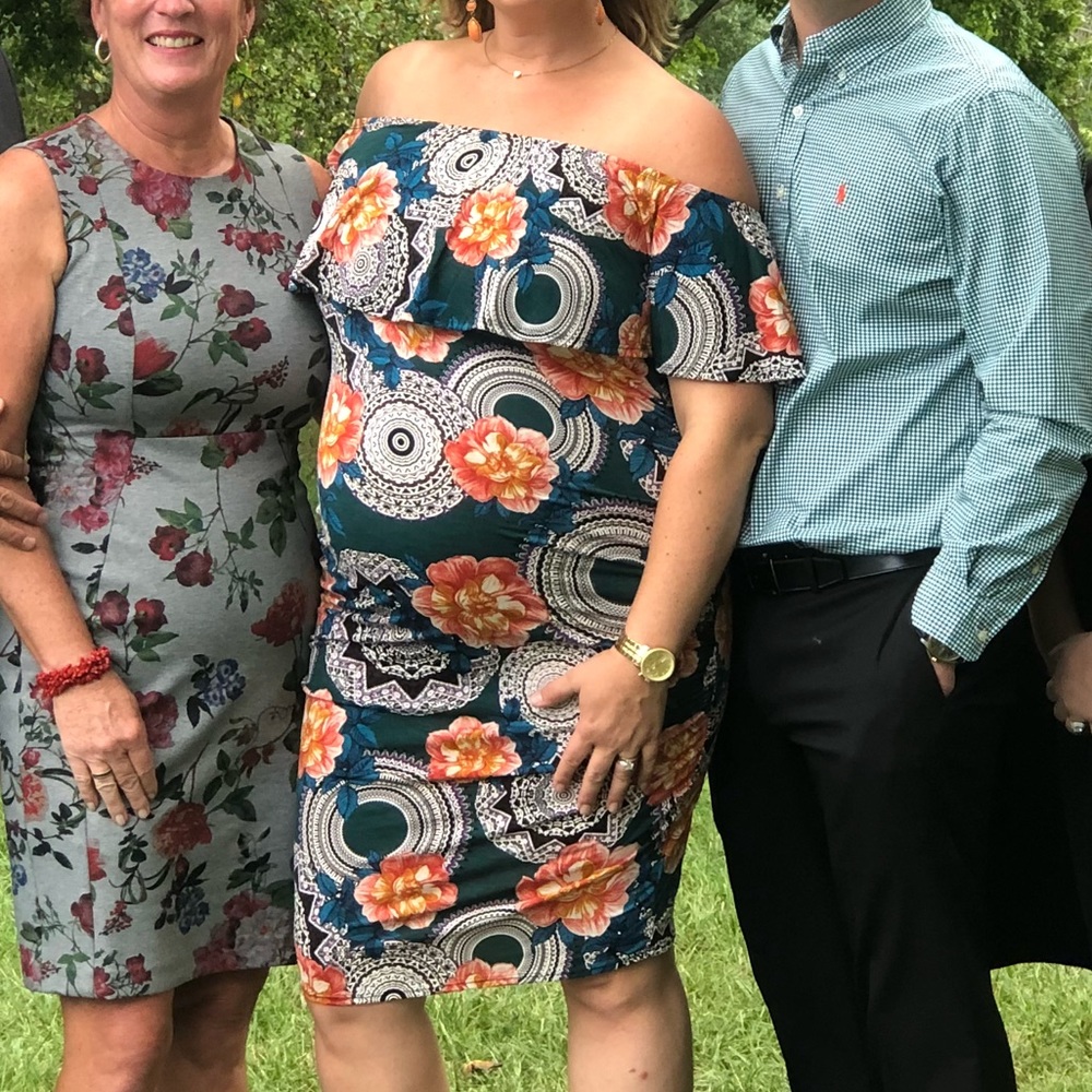 Gorgeous maternity dress with beautiful pattern